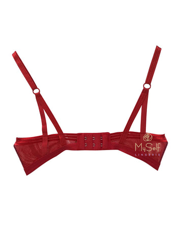 Triumph 10198894 Palm Spotlight Red Halter Neck Underwire Bra MYSELFLINGERIE.COM